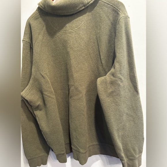 L.L. Bean Men's Forest Green Zip-Up Sweater quilted textured winter - Picture 5 of 13